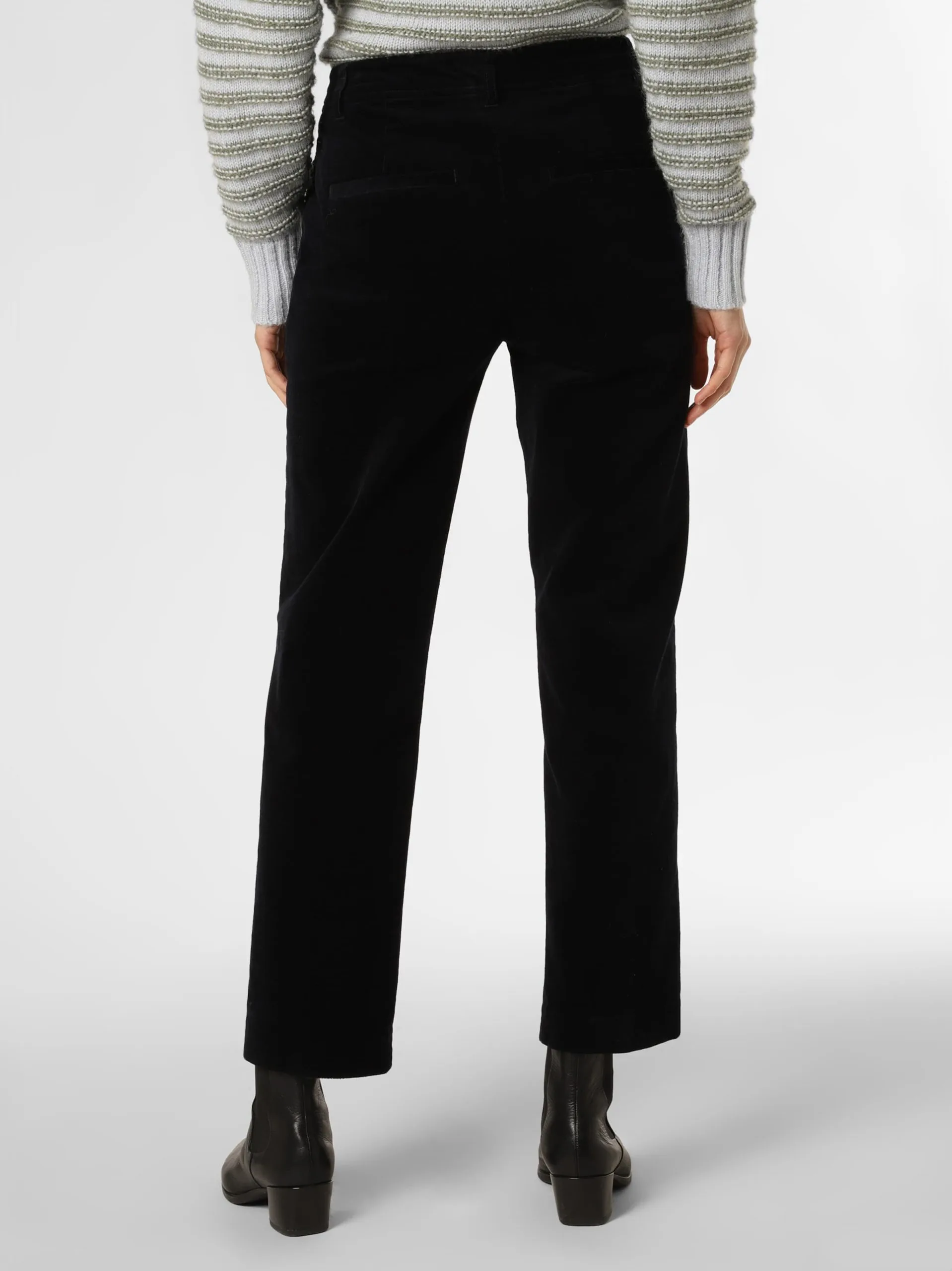 Marie Lund Ribbroeken Regular Broek Dames Marine 3 Marie Lund Ribbroeken Regular Broek Dames Marine - Afbeelding 3