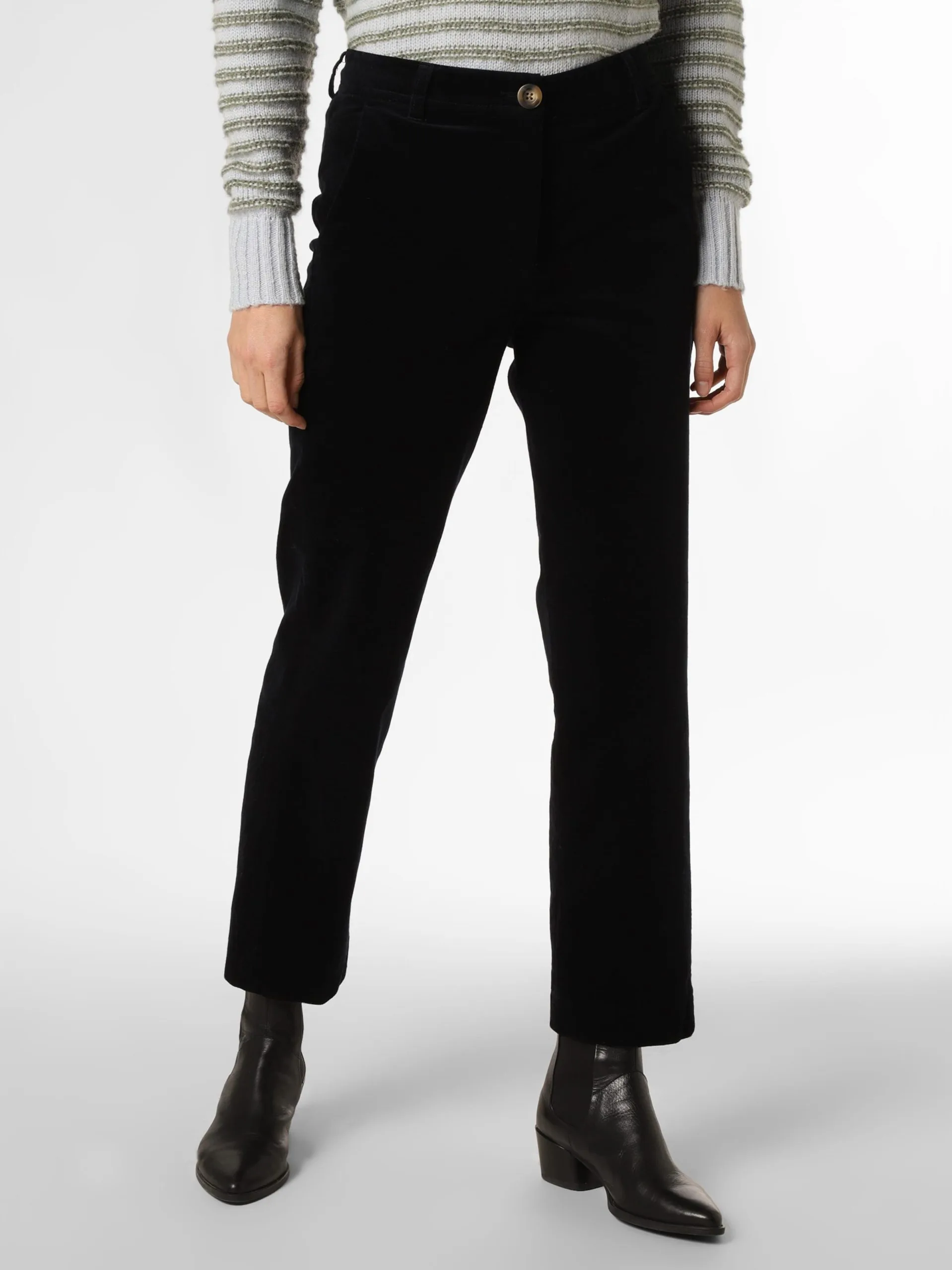 Marie Lund Ribbroeken Regular Broek Dames Marine 2 Marie Lund Ribbroeken Regular Broek Dames Marine - Afbeelding 2