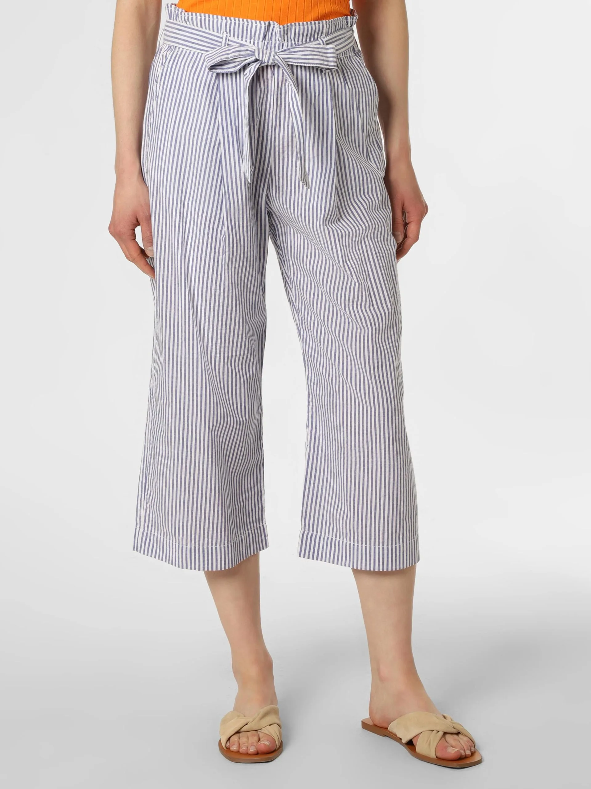 Marie Lund Culottes Wide Leg Bandplooibroek Dames Blauw / Wit 2 Marie Lund Culottes Wide Leg Bandplooibroek Dames Blauw / Wit - Afbeelding 2