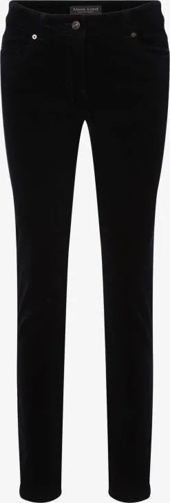 Marie Lund Ribbroeken Regular Broek Dames Zwart