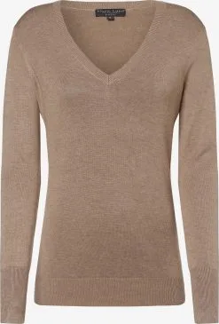 Marie Lund Basic Truien Trui Dames Lichtbeige