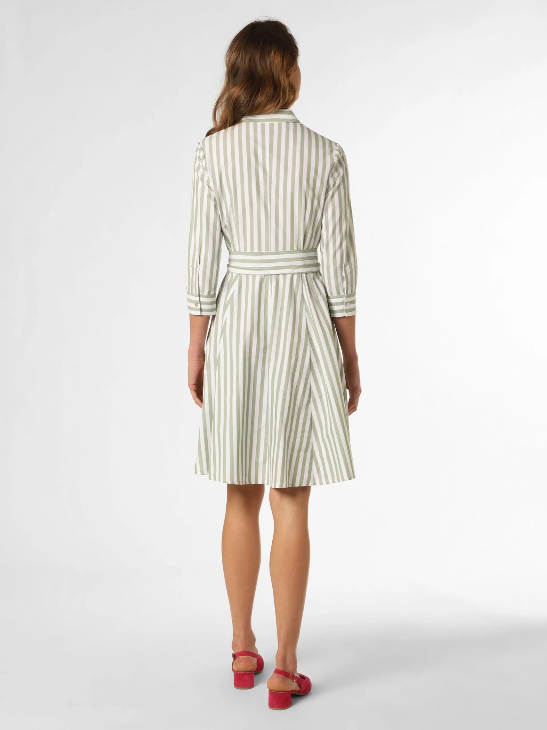 Marie Lund Blousejurken Blousejurk Dames Donkergroen / Wit 2 Marie Lund Blousejurken Blousejurk Dames Donkergroen / Wit - Afbeelding 2