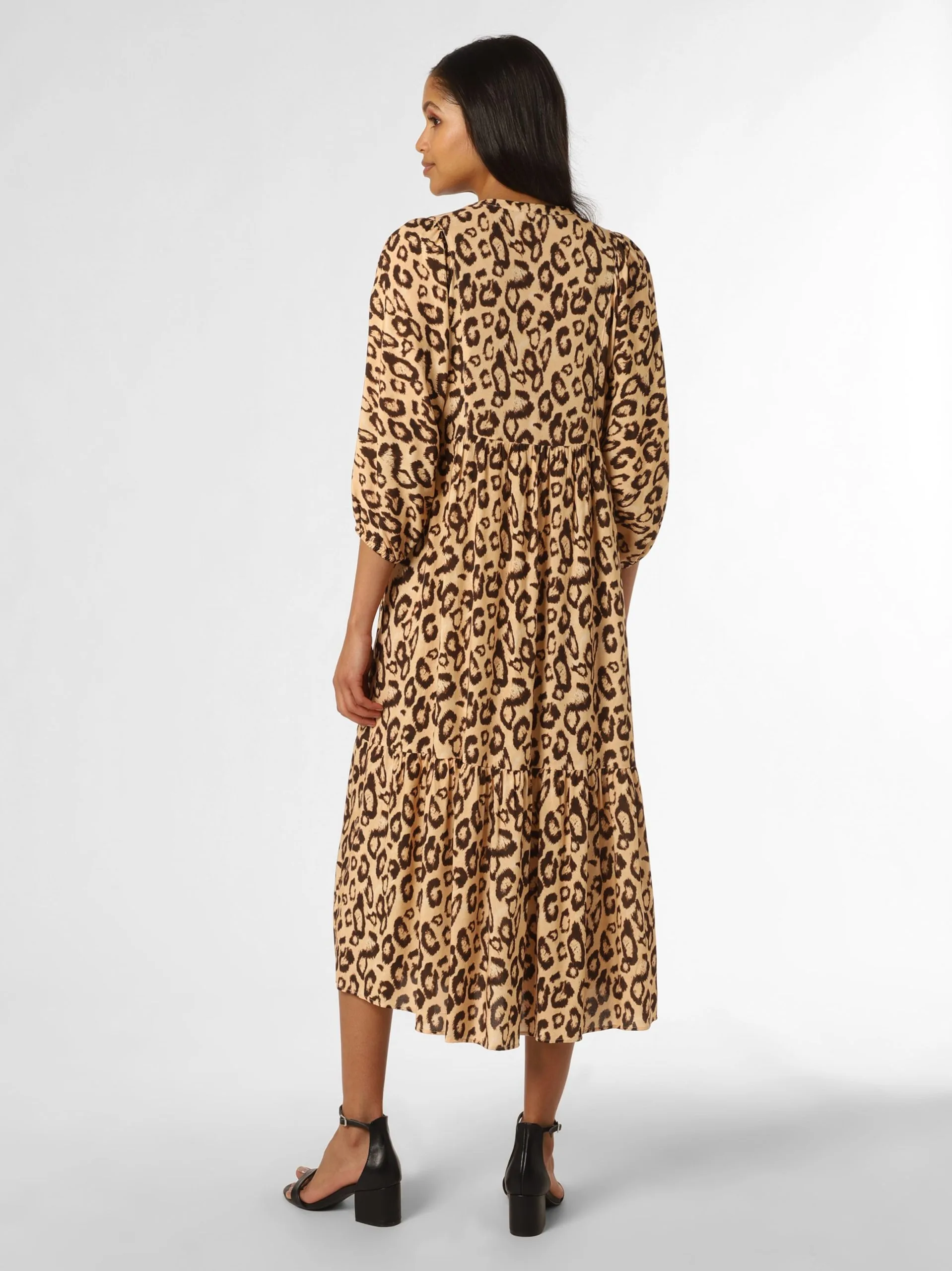 Marie Lund Midi Jurken Jurk Dames Beige 2 Marie Lund Midi Jurken Jurk Dames Beige - Afbeelding 2