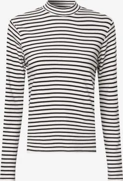 Marie Lund Longsleeves Shirt Dames Crème / Zwart