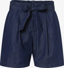 Marie Lund Shorts Regular Bandplooibroek Dames Donkerblauw