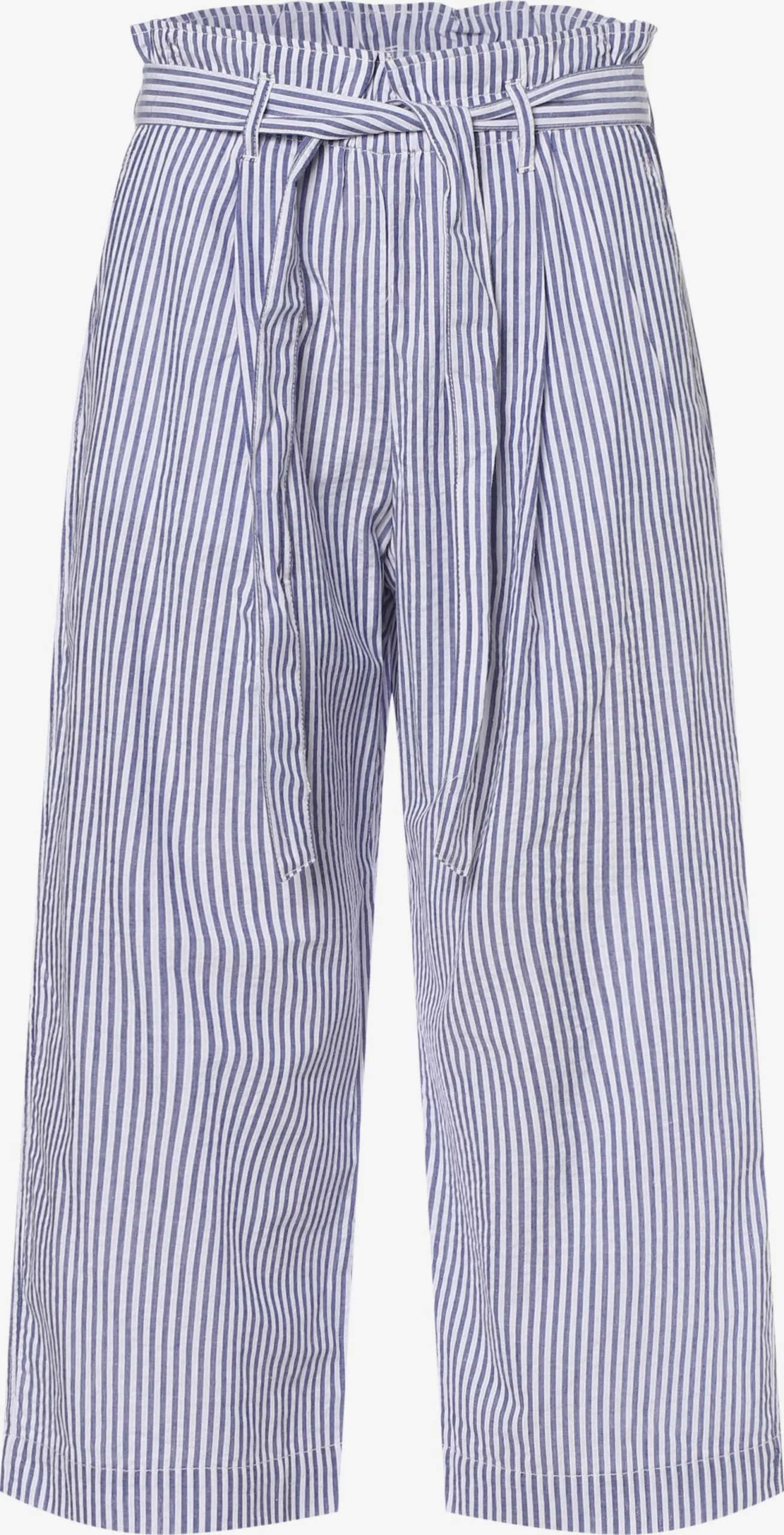 Marie Lund Culottes Wide Leg Bandplooibroek Dames Blauw / Wit 1 Marie Lund Culottes Wide Leg Bandplooibroek Dames Blauw / Wit