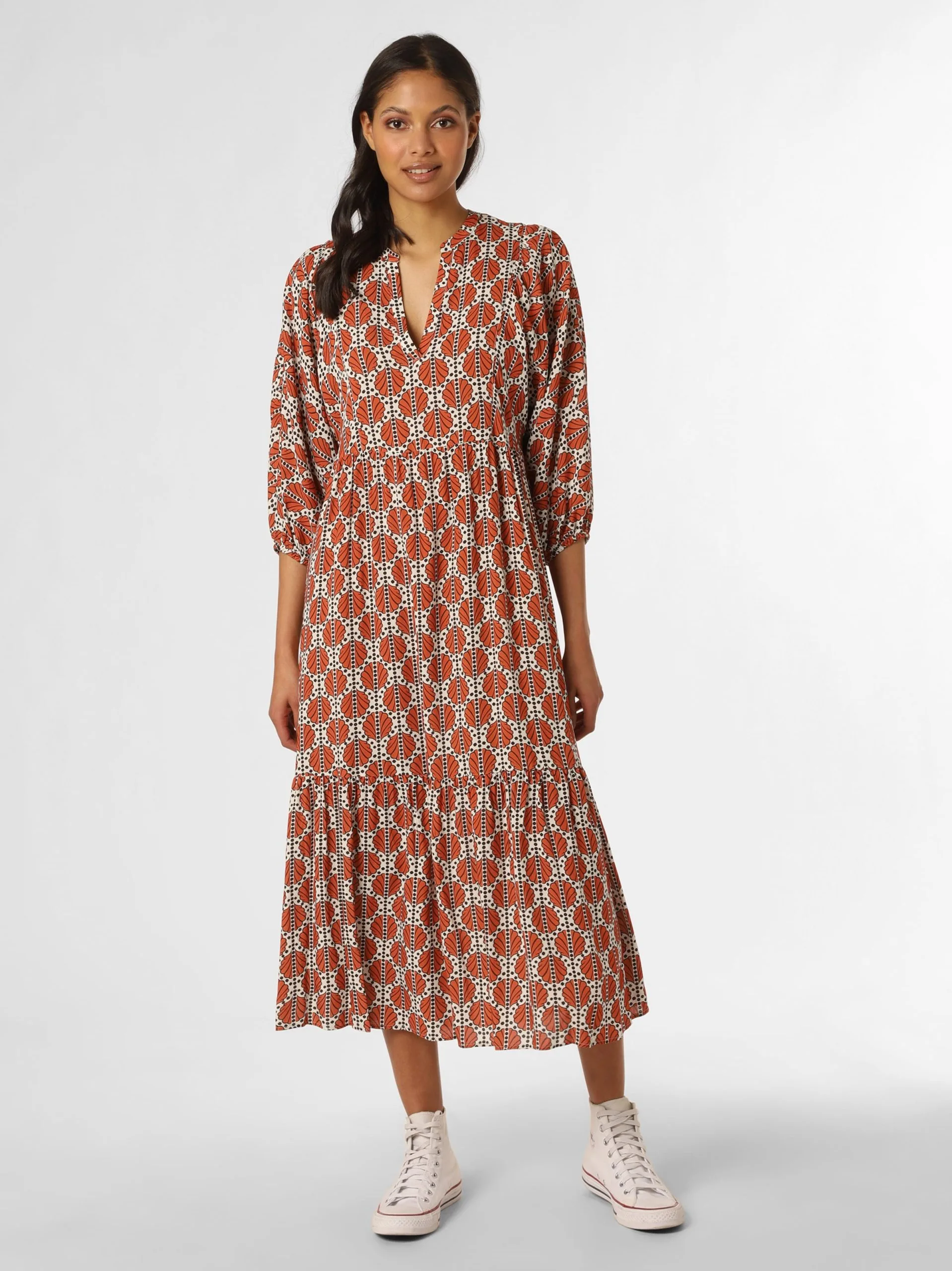 Marie Lund Midi Jurken Jurk Dames Bruin 1 Marie Lund Midi Jurken Jurk Dames Bruin