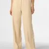Marie Lund Bandplooibroeken Wide Leg Bandplooibroek Dames Lichtbeige